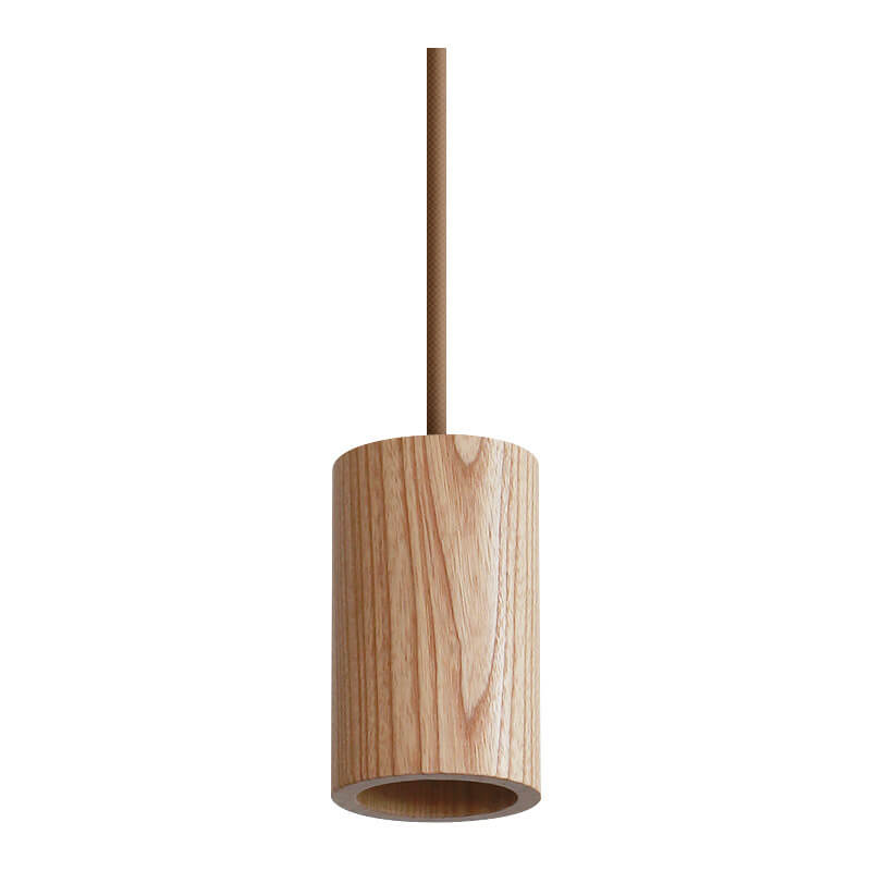 Minimalistische houten cilindervormige kleine hanglamp