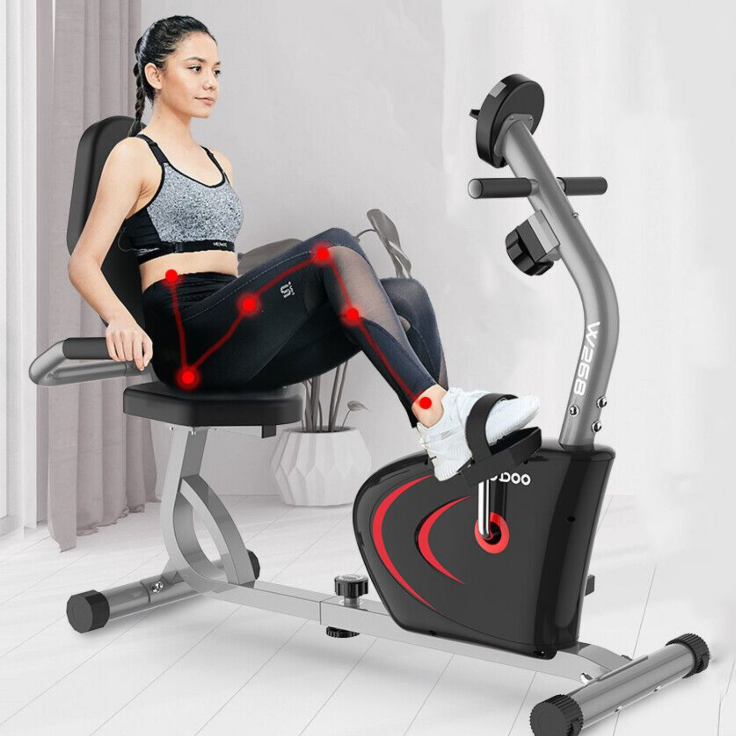 Exklusives Indoor Elektrisches Heim-Fitnessstudio Stationäres Liegerad Fitnessfahrrad