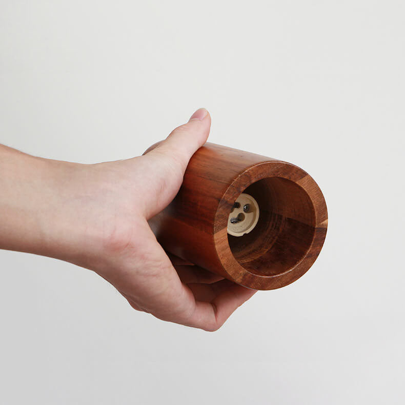 Minimalistische houten cilindervormige kleine hanglamp