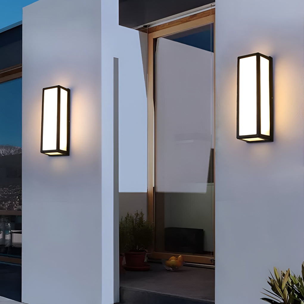 Rechthoekige LED waterdichte bewegingssensor zwarte eigentijdse wandlamp