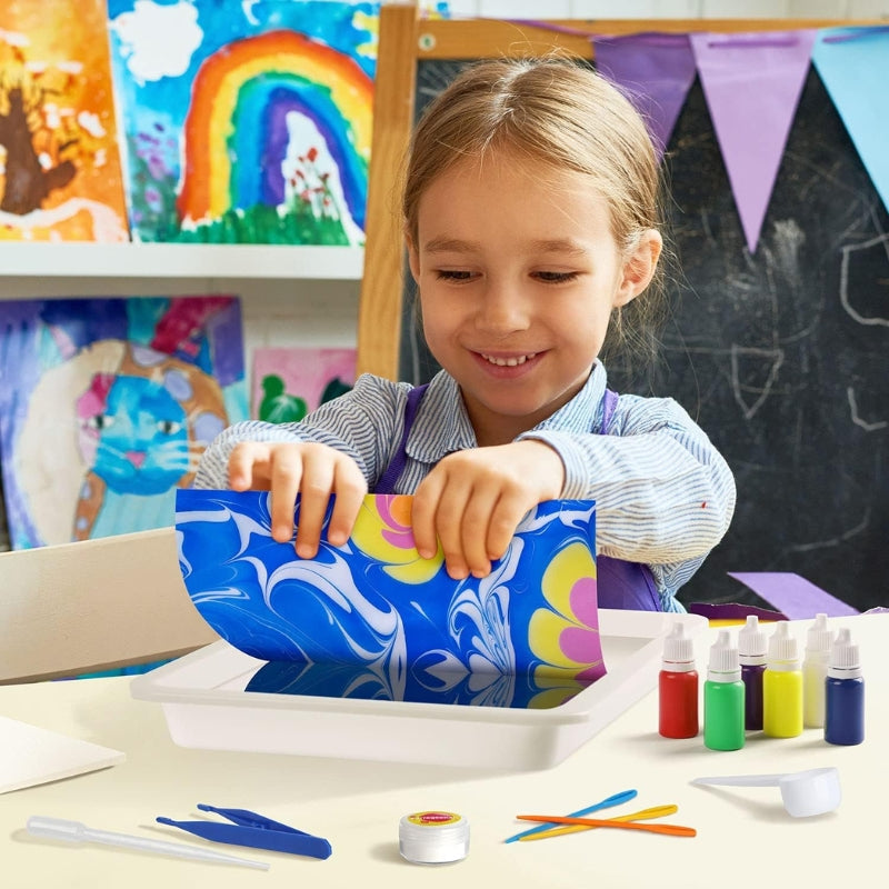 Art Water Marbling Schilderset – Maak Prachtige Kunstwerken met Gemarmerde Patronen voor Alle Leeftijden