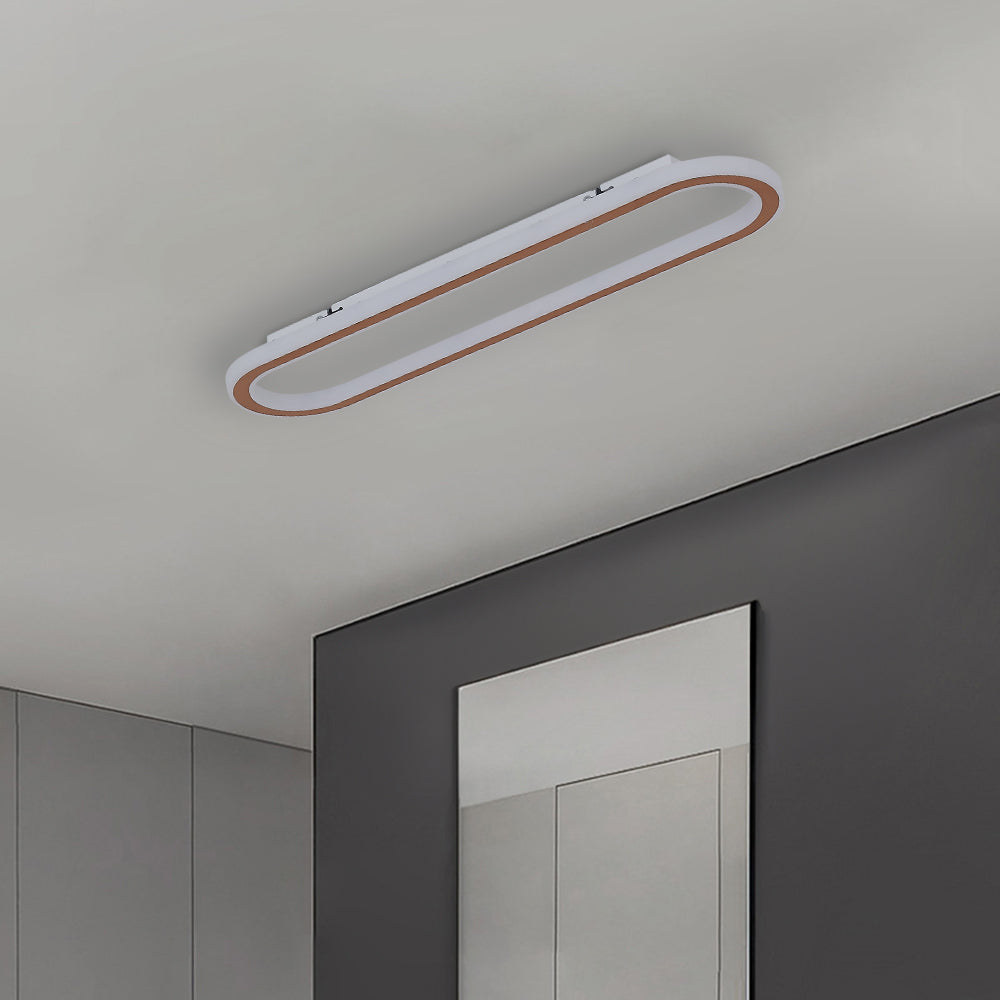 Minimalistische rechthoekige plafondlamp met vlakke montage