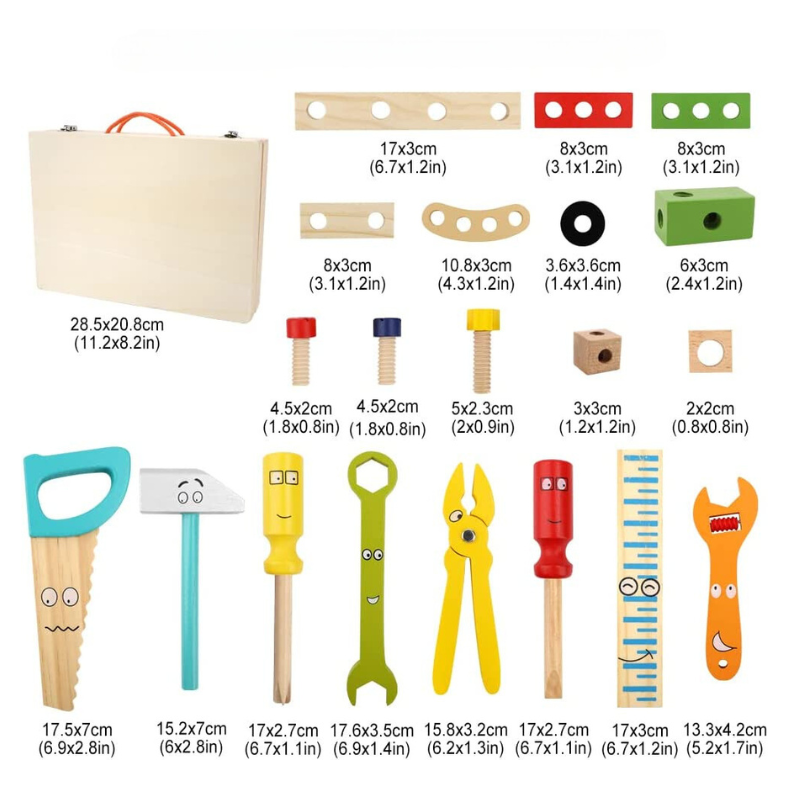 Montessori Tool Box Set for Baby Boys or Girls of 2, 3 & 4 years old