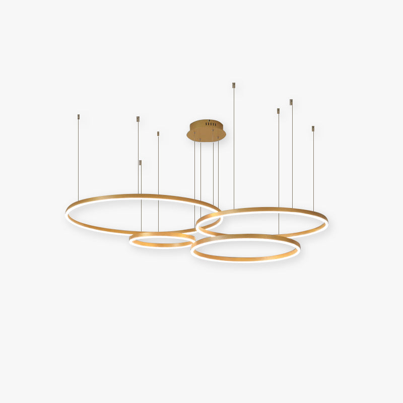 Moderne hanglamp Tir-Circle zwart/goud/koffie metaal