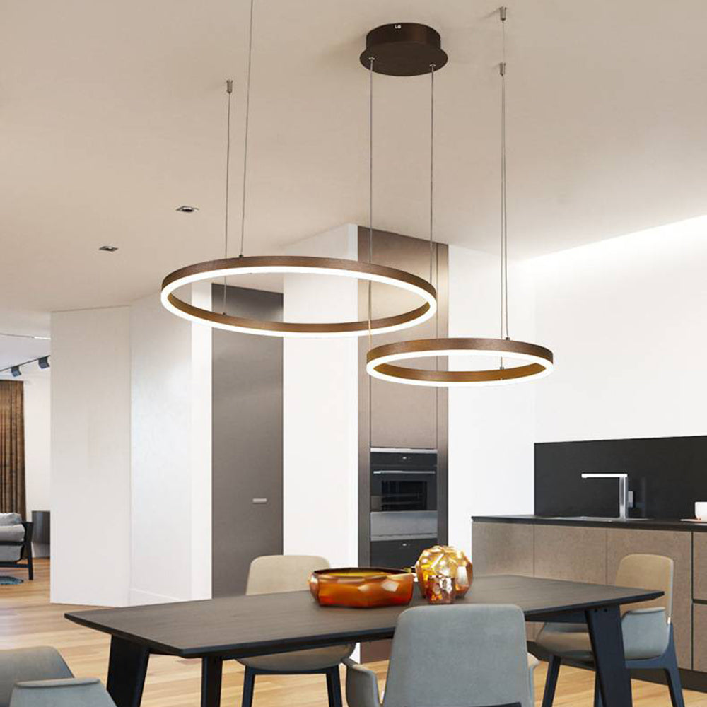 Moderne hanglamp Tir-Circle zwart/goud/koffie metaal