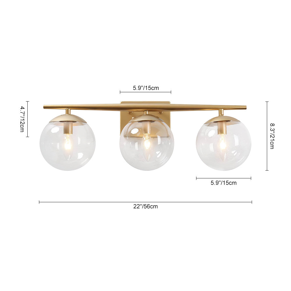Minimalistische 3-licht gouden dimbare kaptafelverlichting