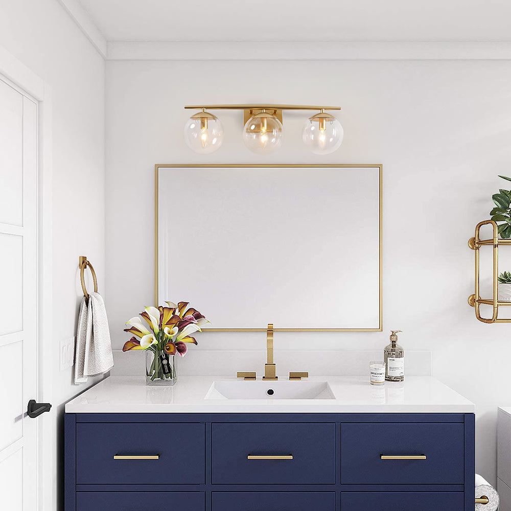 Minimalistische 3-licht gouden dimbare kaptafelverlichting