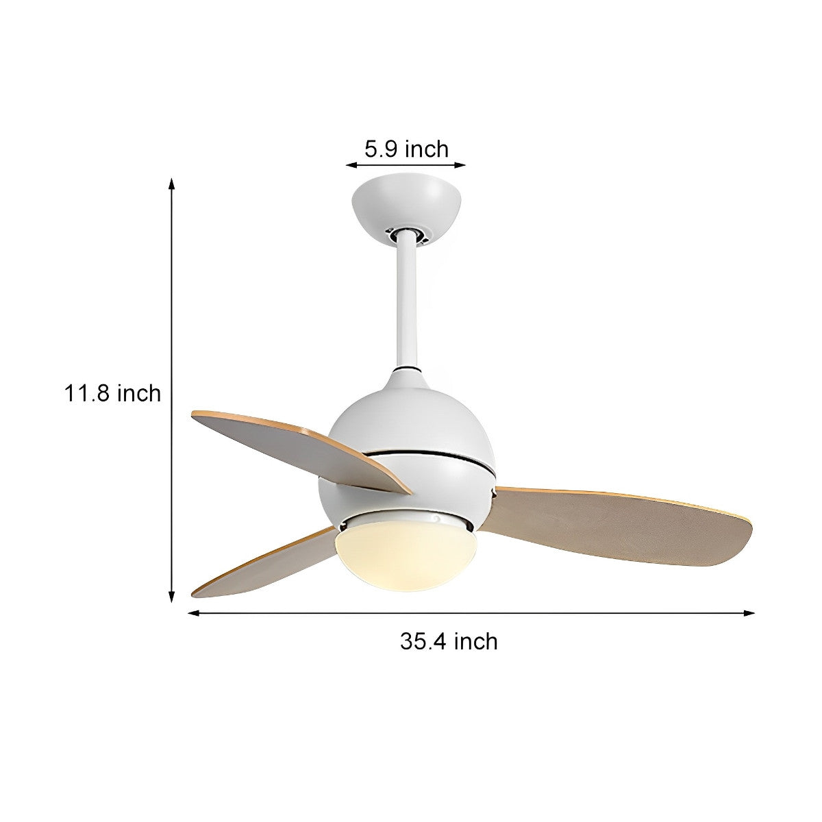 Nordic minimalistische LED plafondventilator met afstandsbediening verstelbare windsnelheid ventilator