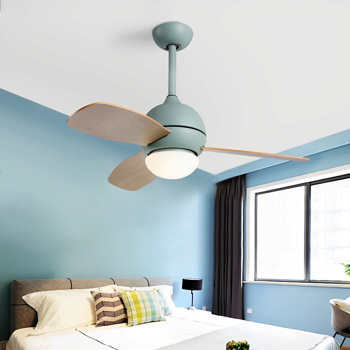 Nordic minimalistische LED plafondventilator met afstandsbediening verstelbare windsnelheid ventilator