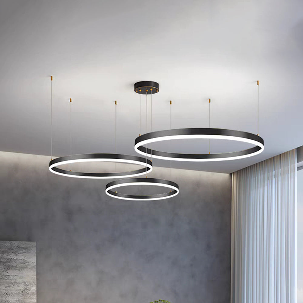Moderne hanglamp Tir-Circle zwart/goud/koffie metaal