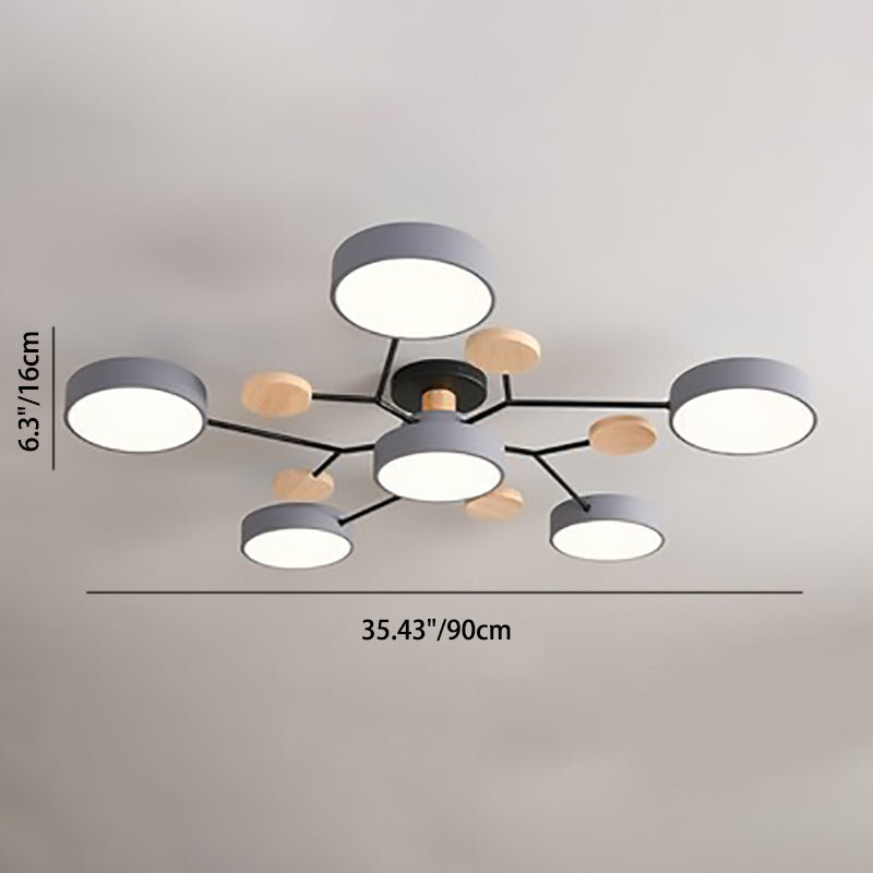 Modern Nordisch Rond Molecuul Tak Ontwerp LED Semi-Opbouw Plafondlamp