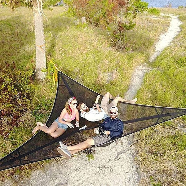 Multi Persoon Draagbare Hangmat 3 Punt Lucht Camping buiten Driehoek Hangmat Achtertuin