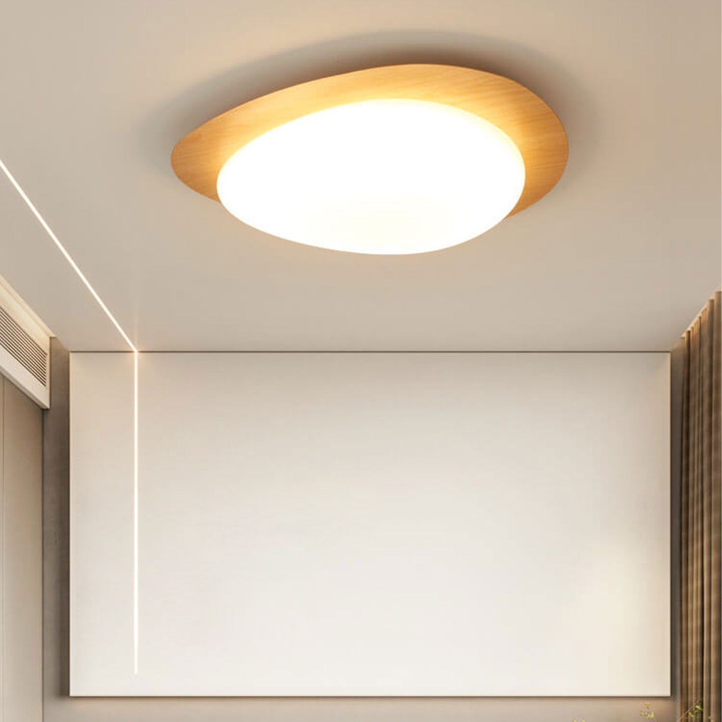 Nordic ijzer houtnerf kiezel LED inbouw plafondlamp
