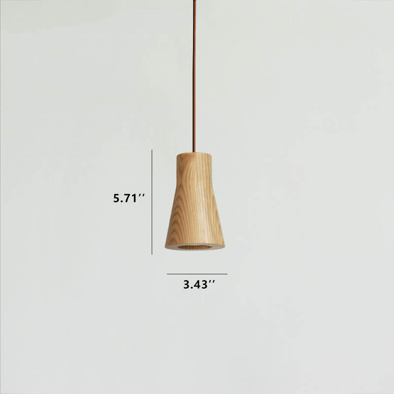 Minimalistische houten cilindervormige kleine hanglamp