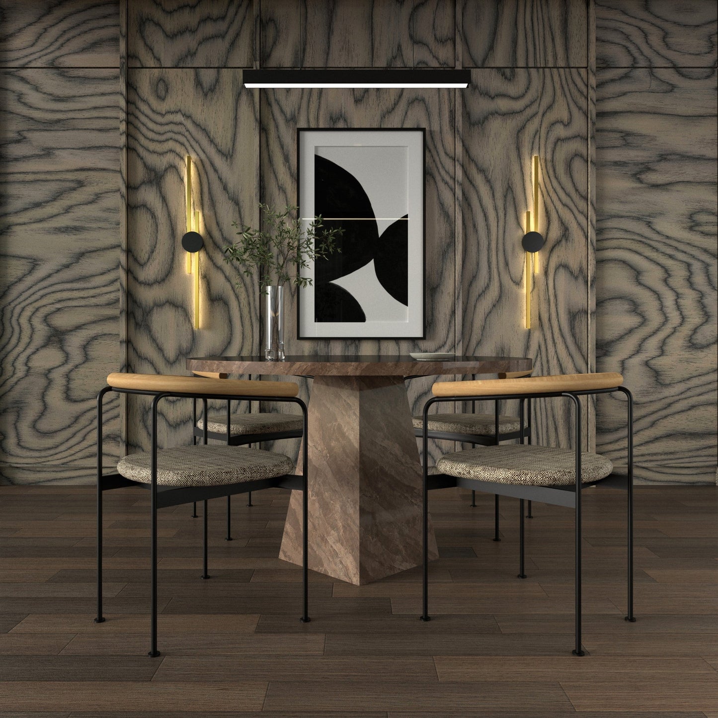 Lineaire minimalistische wandlamp