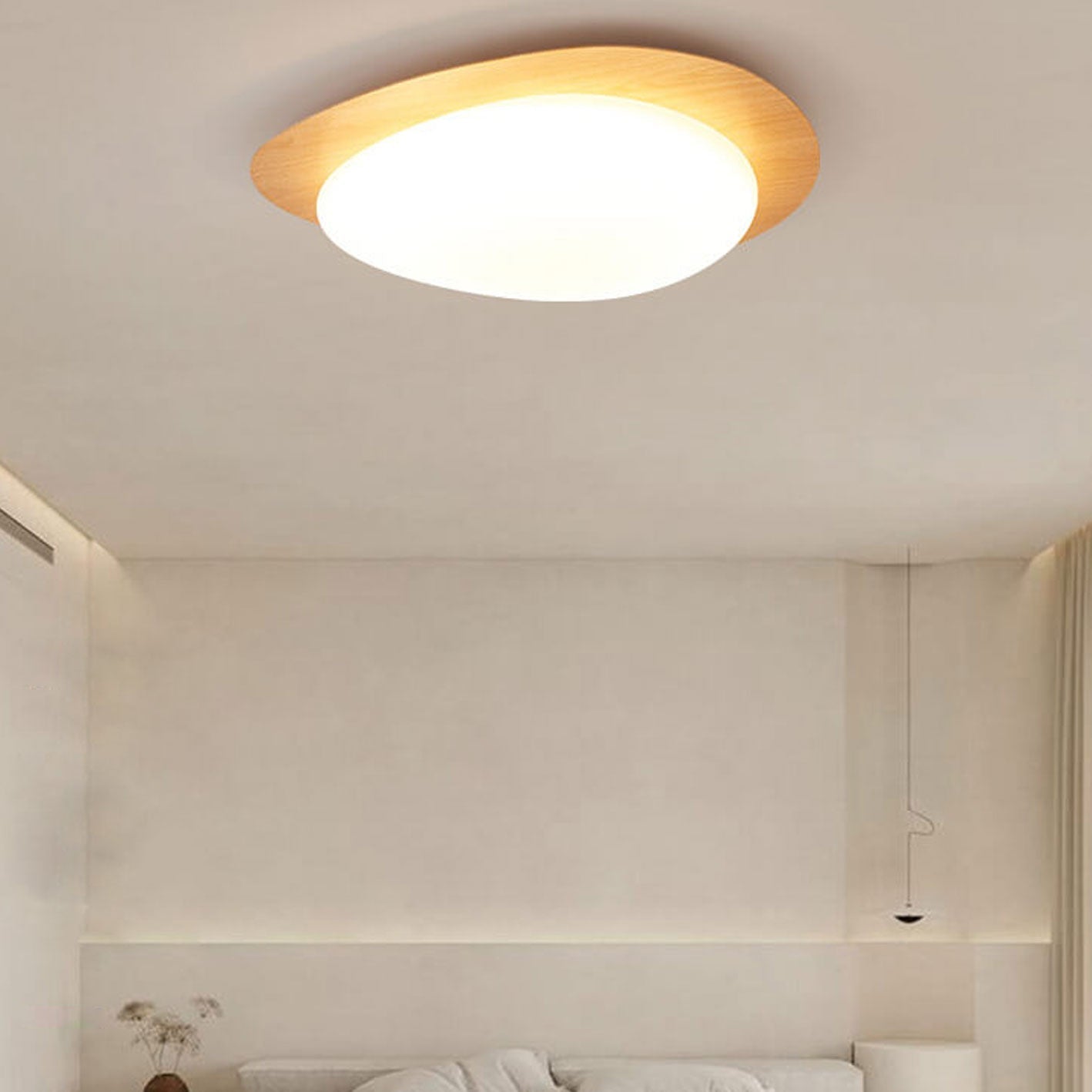 Nordic ijzer houtnerf kiezel LED inbouw plafondlamp