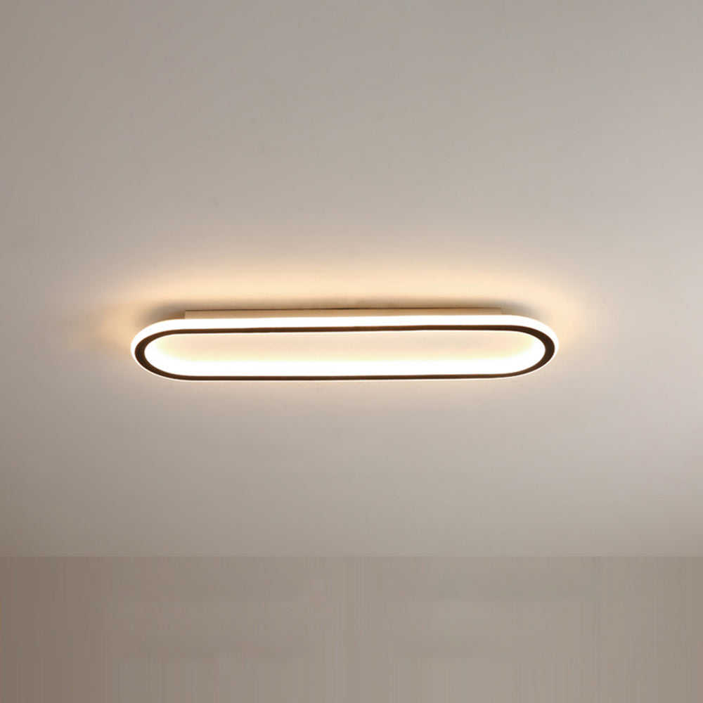 Minimalistische rechthoekige plafondlamp met vlakke montage