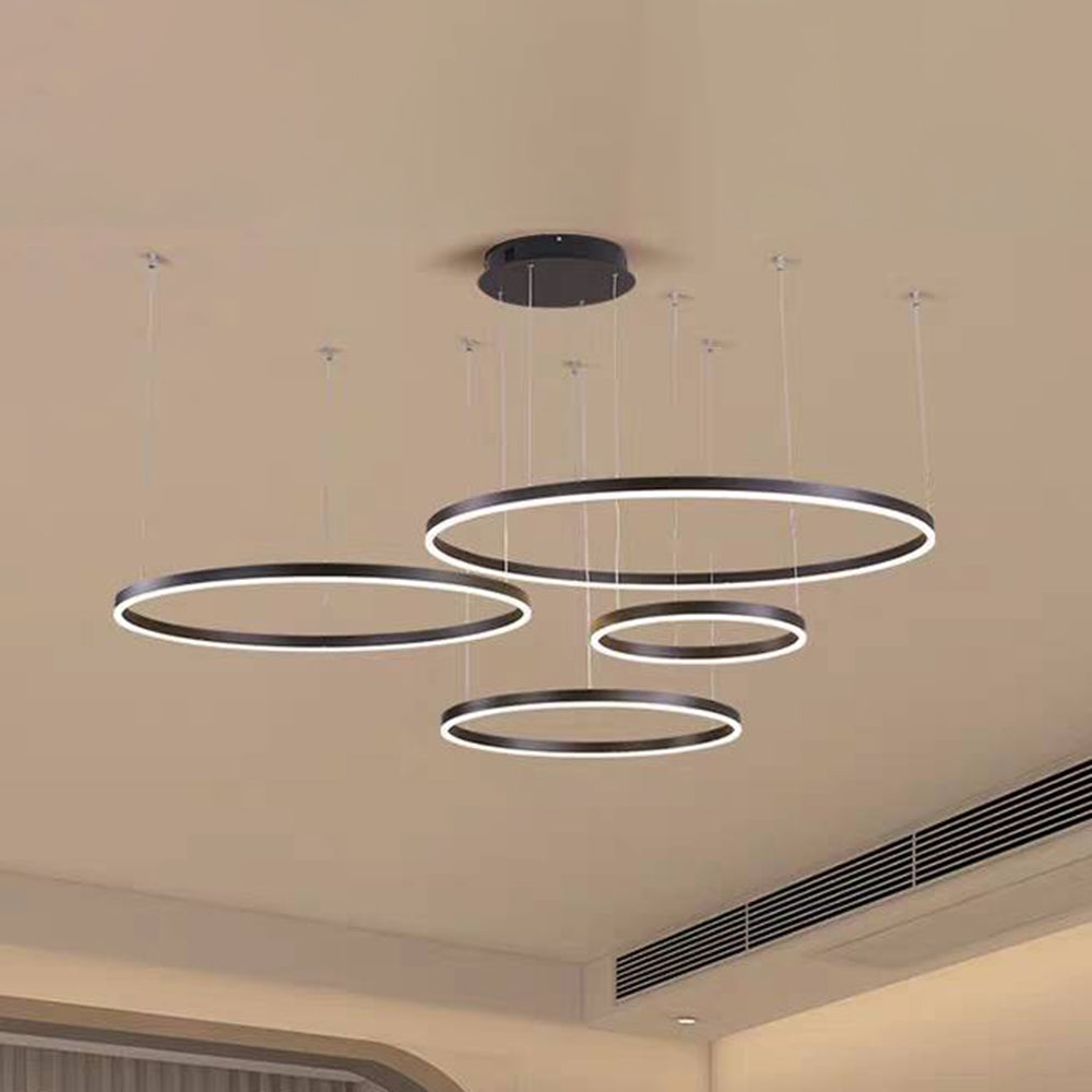 Moderne hanglamp Tir-Circle zwart/goud/koffie metaal