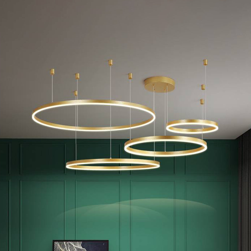 Moderne hanglamp Tir-Circle zwart/goud/koffie metaal