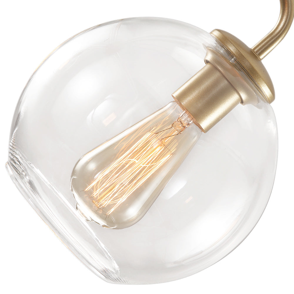 Moderne 5-licht handgeblazen glazen bol kroonluchter