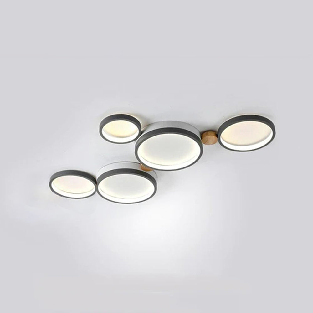 Ronde Opbouw Plafondlamp Wit Grijs Groen Slaapkamer
