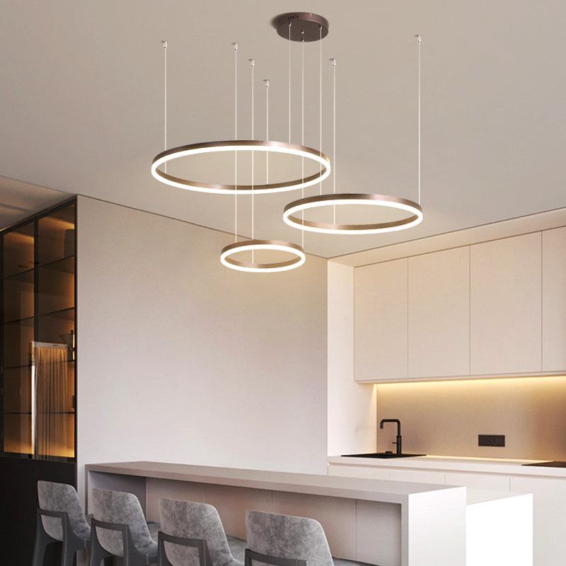 Moderne hanglamp Tir-Circle zwart/goud/koffie metaal
