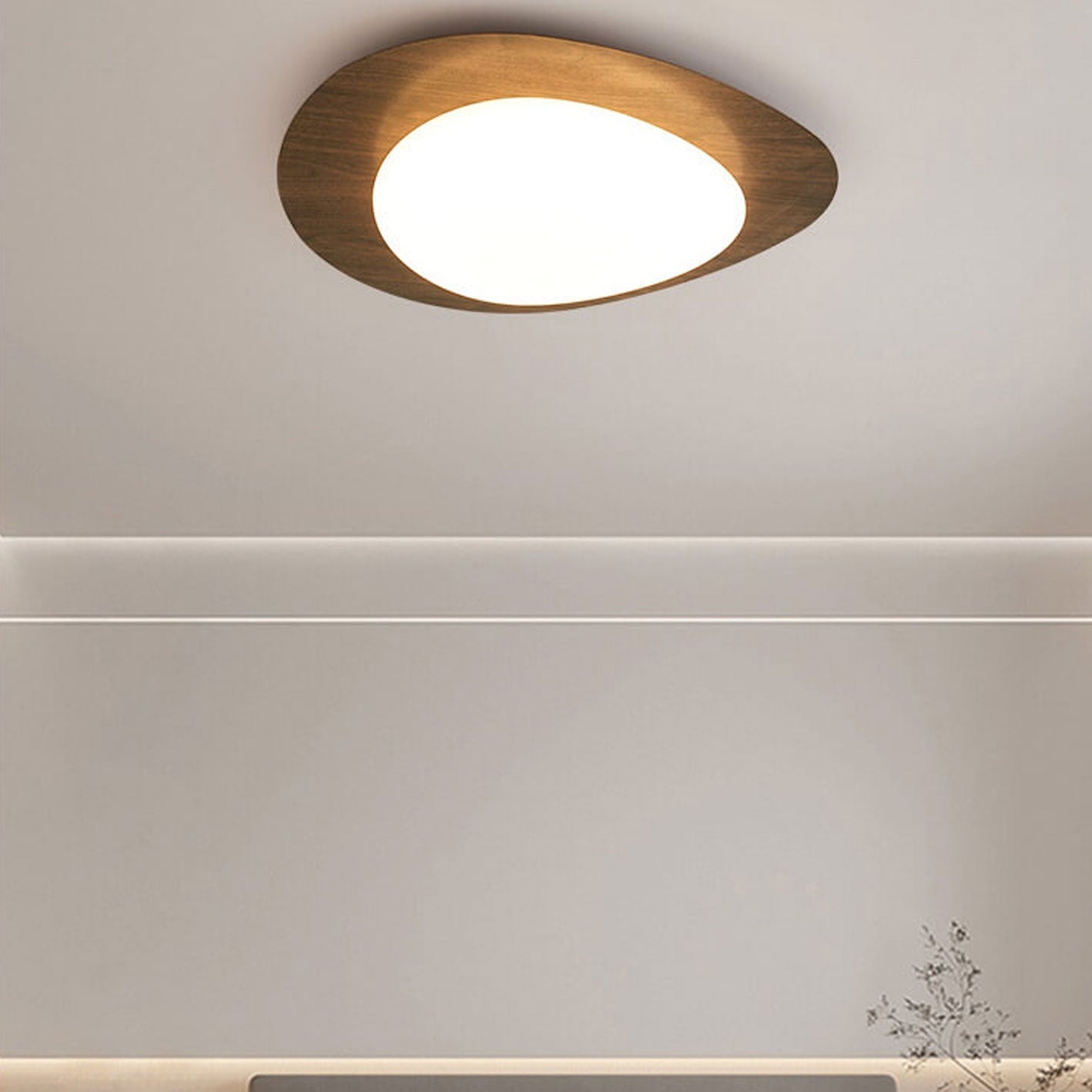 Nordic ijzer houtnerf kiezel LED inbouw plafondlamp