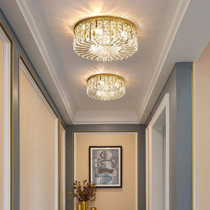 Luxe kristallen plafondlamp met metalen/kristallen afwerking