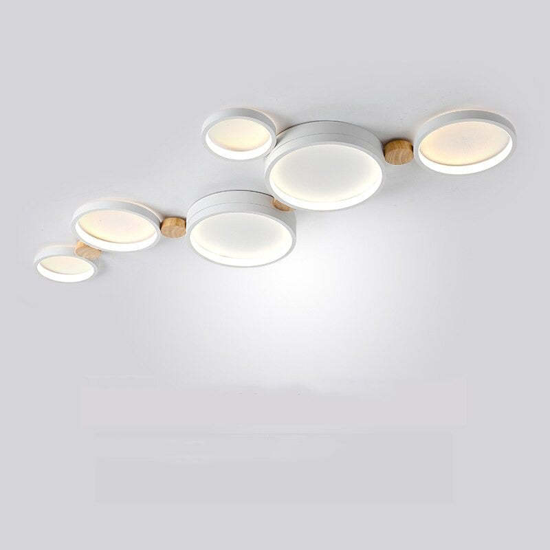 Ronde Opbouw Plafondlamp Wit Grijs Groen Slaapkamer