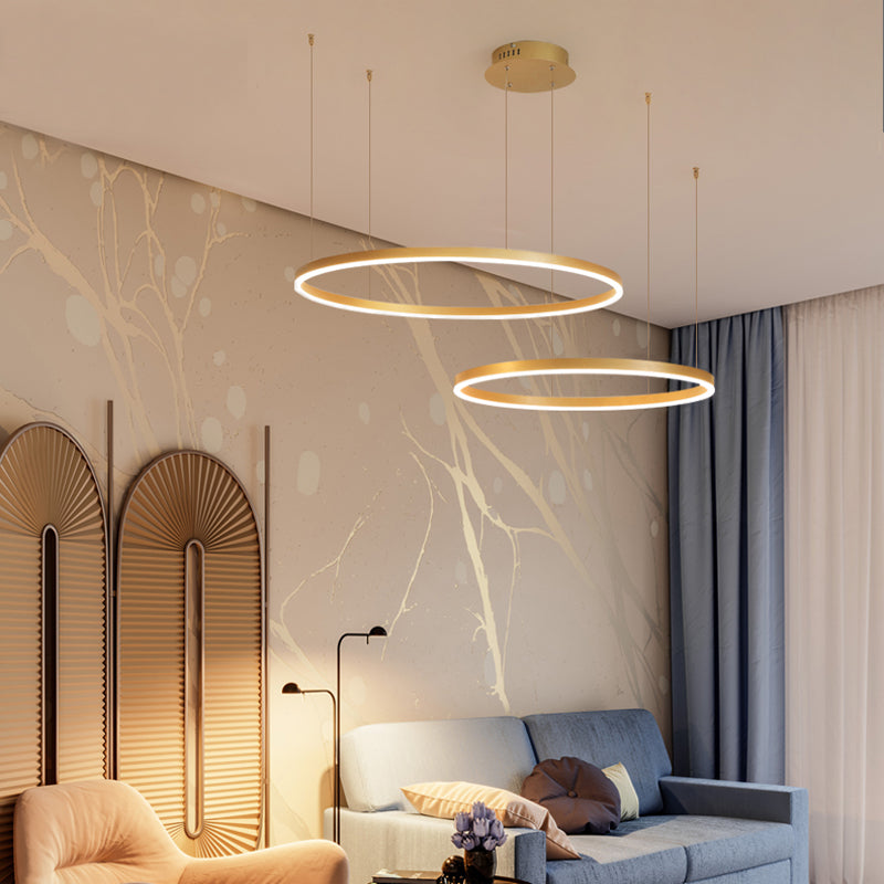 Moderne hanglamp Tir-Circle zwart/goud/koffie metaal