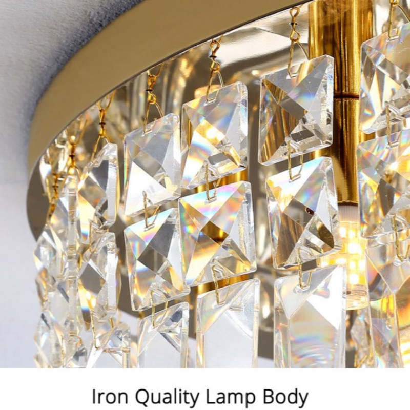 Luxe kristallen plafondlamp met metalen/kristallen afwerking
