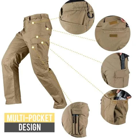 Outdoor-Taktische wasserdichte Hose Army Fan Mehrfach-Taschen Kampfhose Ripstop Wasserabweisend Schnell trocknende Wanderhose Cargo-Hose