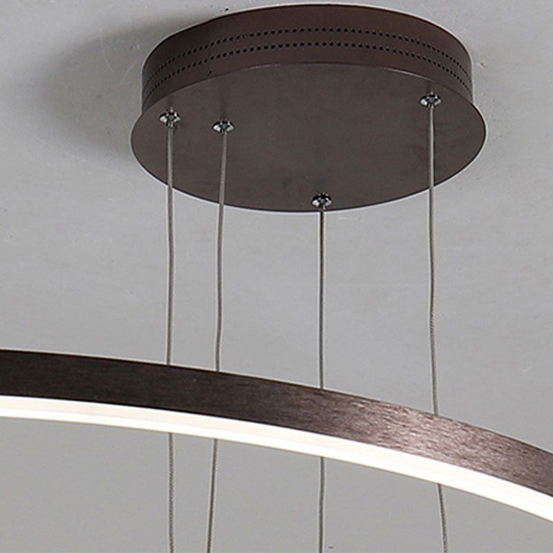 Moderne hanglamp Tir-Circle zwart/goud/koffie metaal