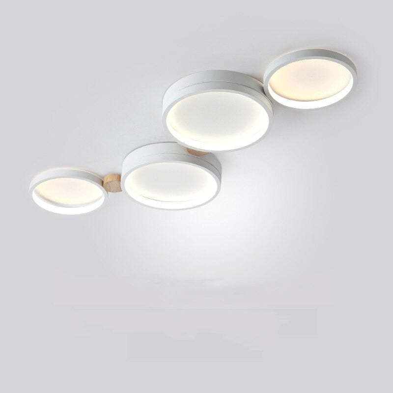 Ronde Opbouw Plafondlamp Wit Grijs Groen Slaapkamer