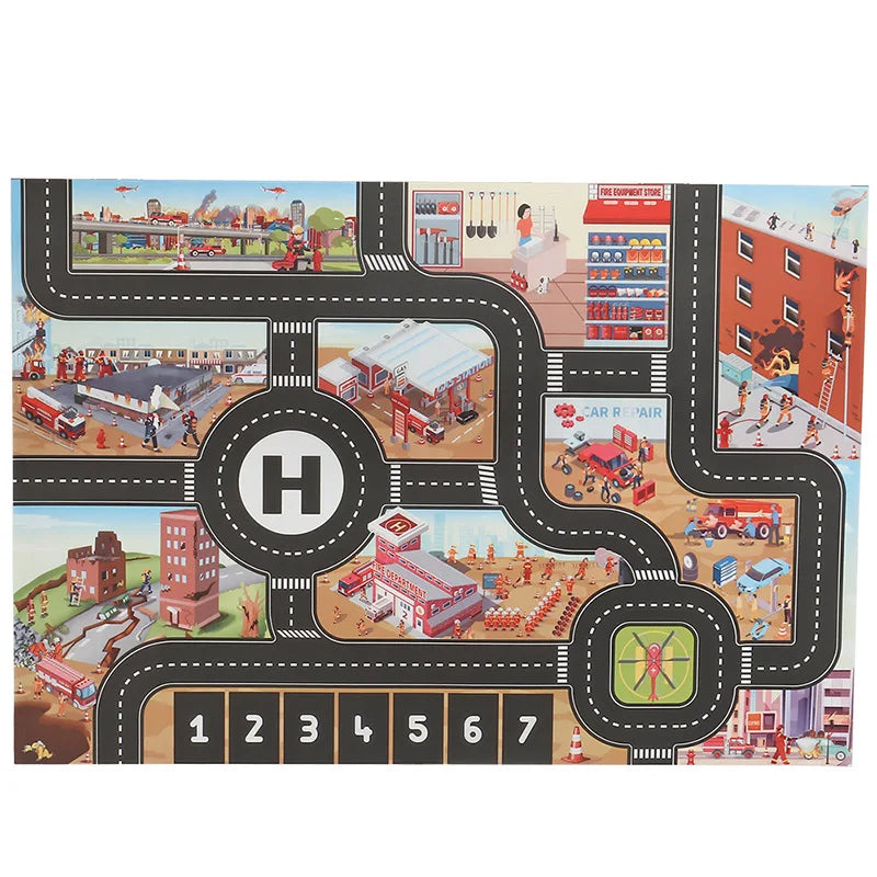 City Car Play Mat with Cars Educational Toys 3 Years Old