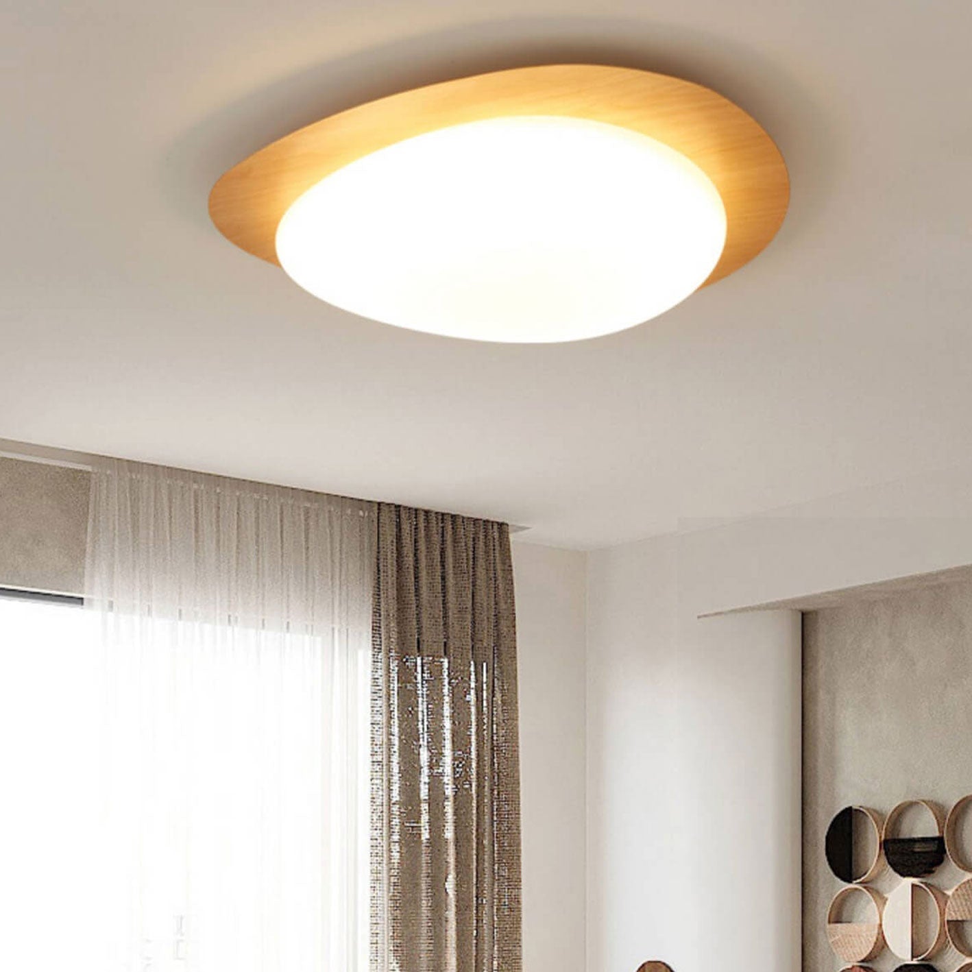 Nordic ijzer houtnerf kiezel LED inbouw plafondlamp