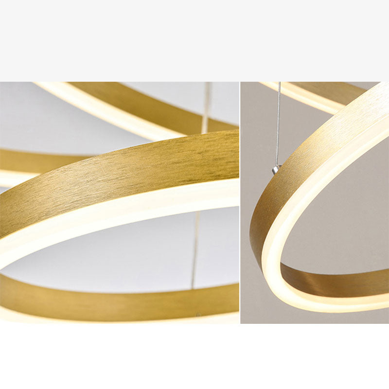 Moderne hanglamp Tir-Circle zwart/goud/koffie metaal