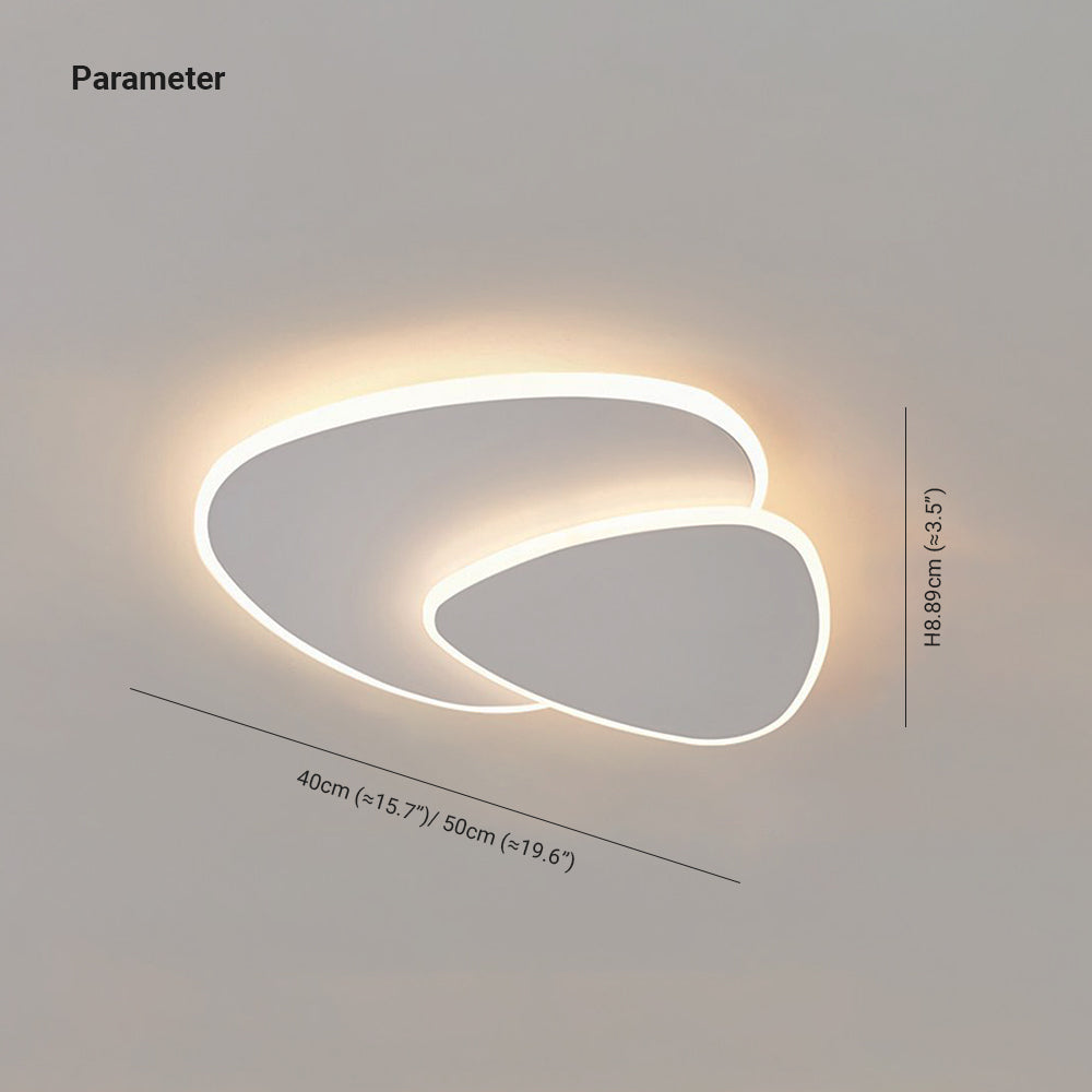Geometrische metalen/acryl plafondlamp wit