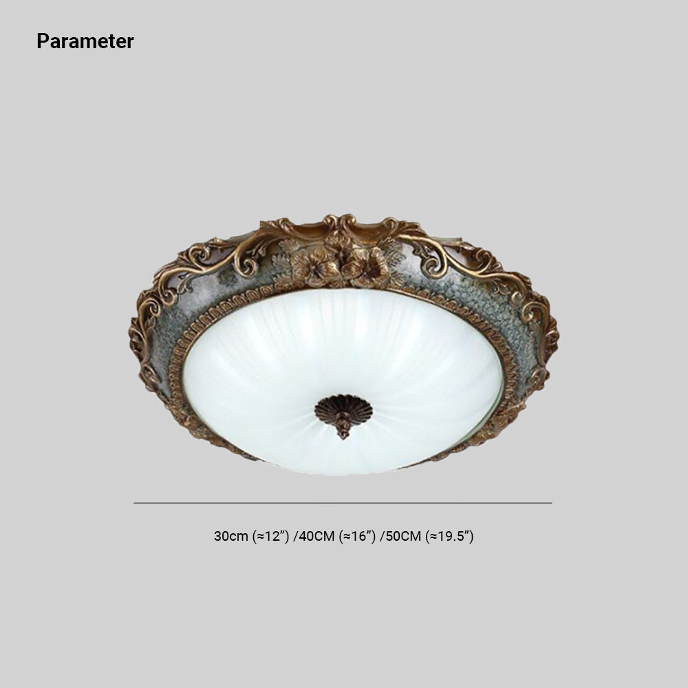 Opbouw plafondlamp, messing/harst