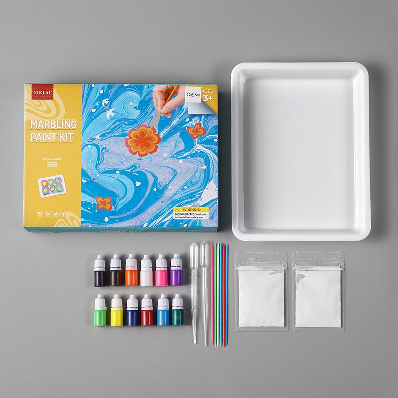 Art Water Marbling Schilderset – Maak Prachtige Kunstwerken met Gemarmerde Patronen voor Alle Leeftijden