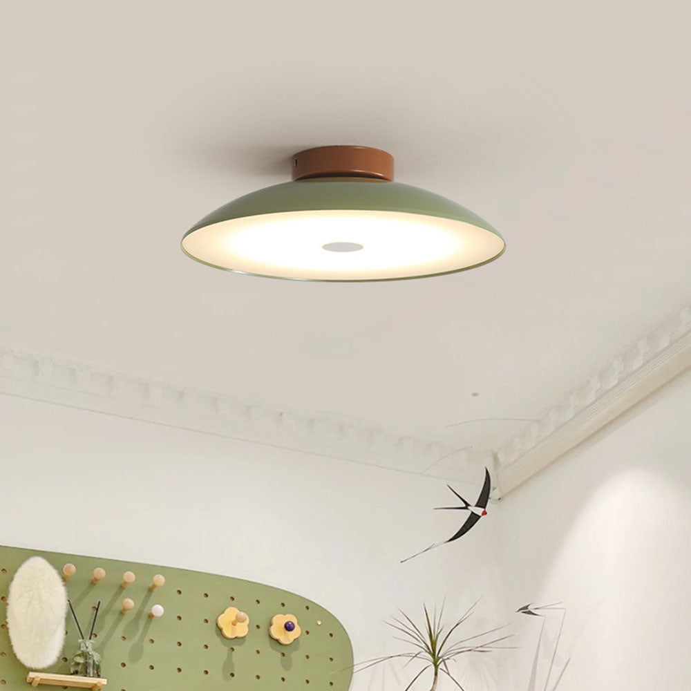 Hedendaagse metalen semi-opbouw LED plafondlamp