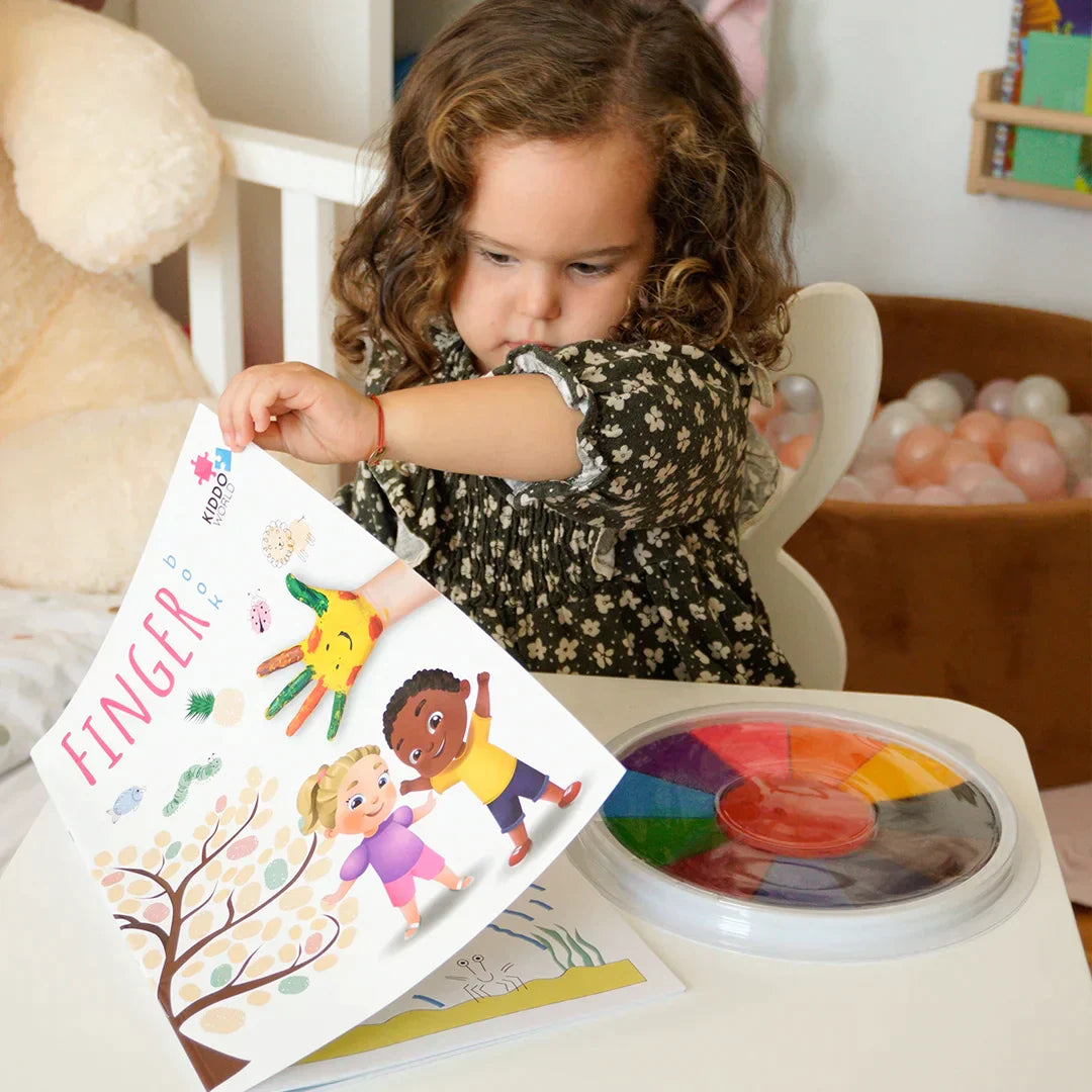 Montessori vingerverfschilderboek - 12 kleuren | montessori speelgoed