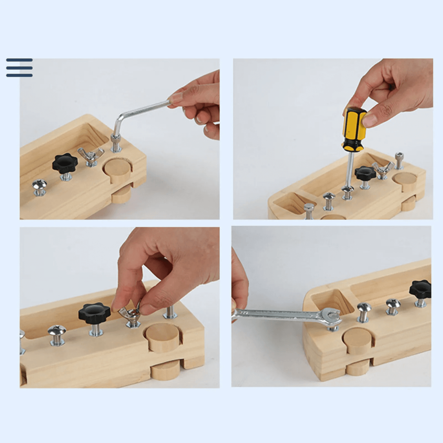 Montessori Screwdriver Wooden Board Kids and Toddlers, Waldorf Sensory Bin Toys Set for 3 4 5 Year Old