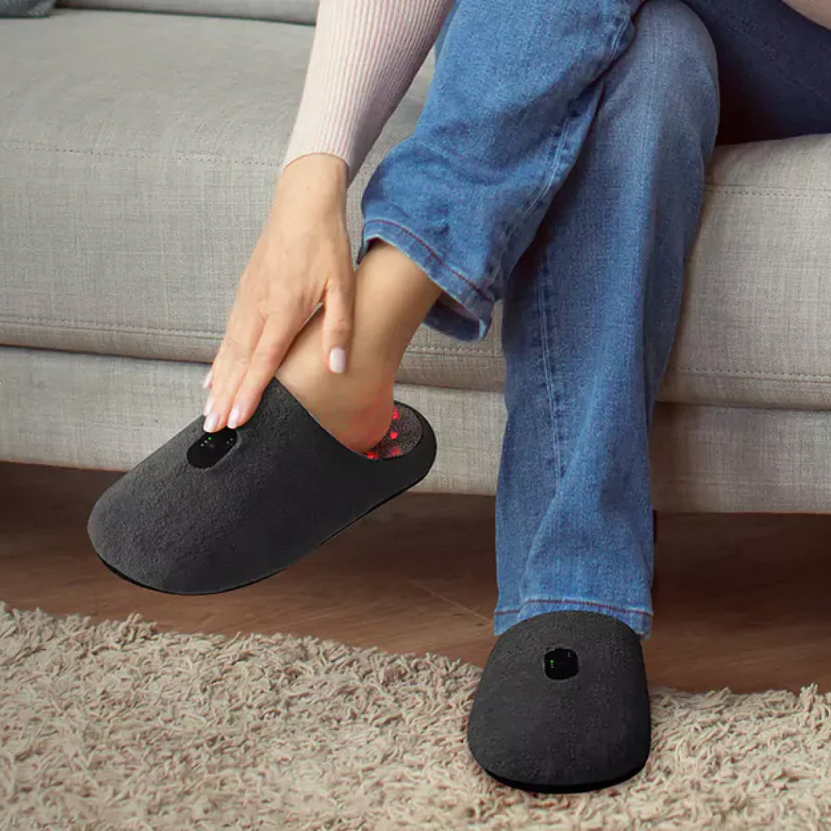 Rode Lichttherapie Massage Slippers - Voetherstel & Pijnverlichting
