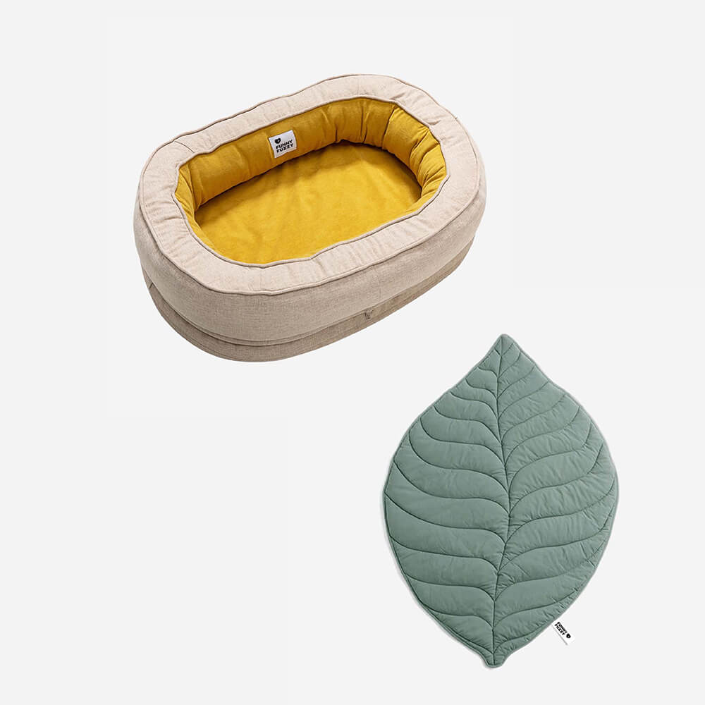 Hondendeken in Bladvorm met Donut Hondenbed Luxe Hondengeschenken