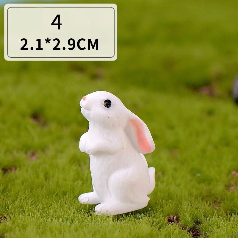 Mini hars konijn beeldje – 12 stijlen paas konijn decoratie voor tuin, taart & doe-het-zelf knutselwerk