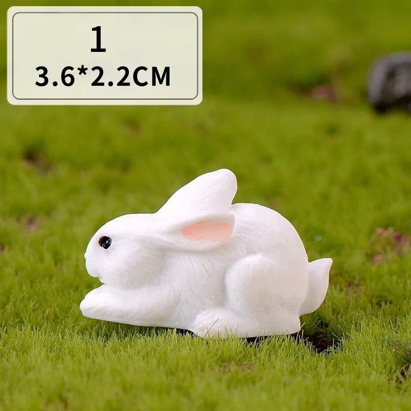 Mini hars konijn beeldje – 12 stijlen paas konijn decoratie voor tuin, taart & doe-het-zelf knutselwerk