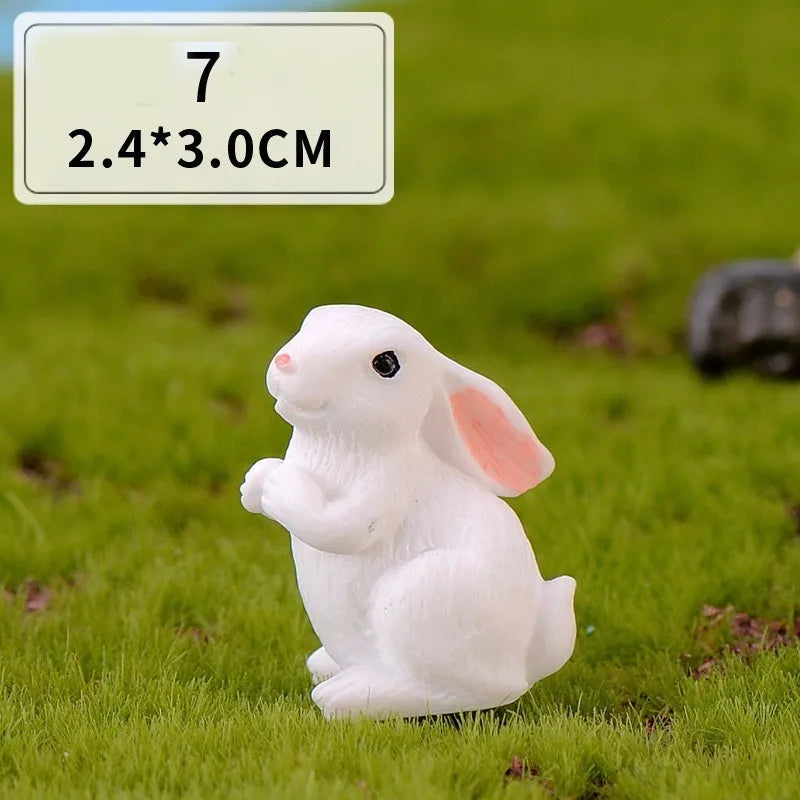Mini hars konijn beeldje – 12 stijlen paas konijn decoratie voor tuin, taart & doe-het-zelf knutselwerk