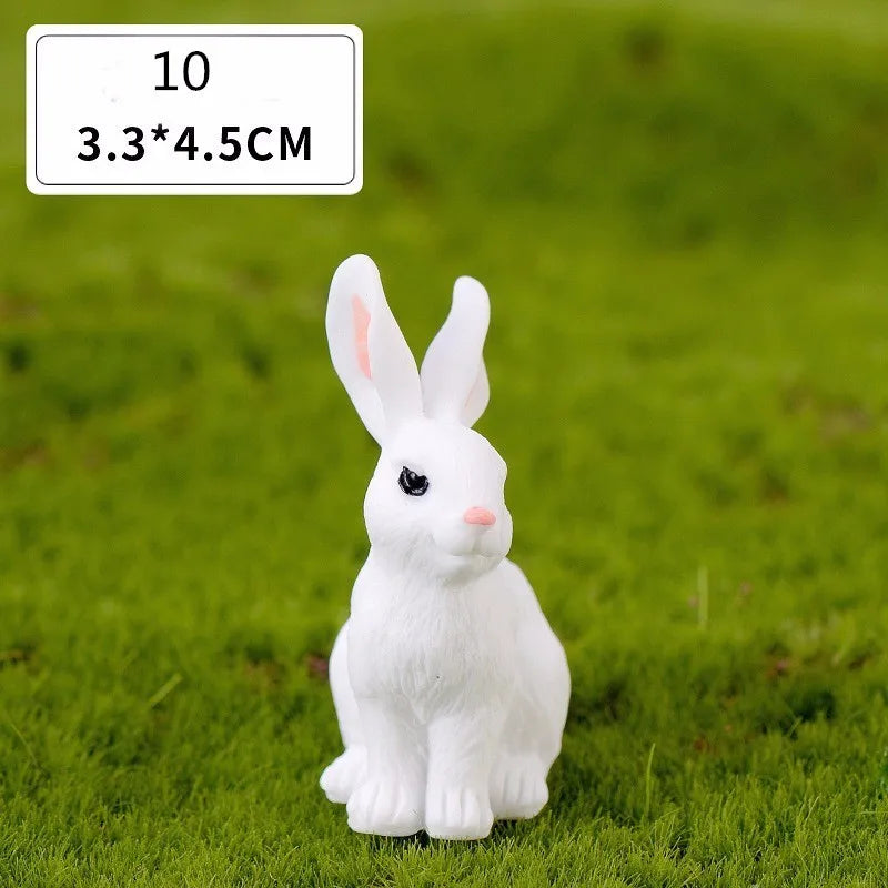 Mini hars konijn beeldje – 12 stijlen paas konijn decoratie voor tuin, taart & doe-het-zelf knutselwerk