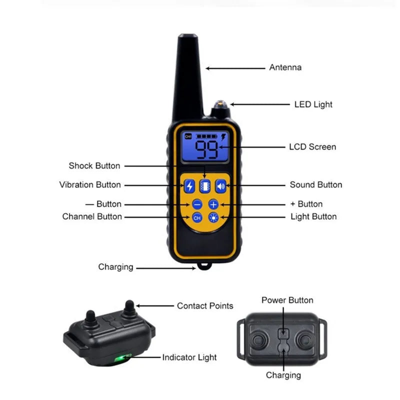 Hondenhalsband Elektrische Honden Trainingshalsband Oplaadbare LCD Display voor Alle Maat Huisdier Trainingshalsband